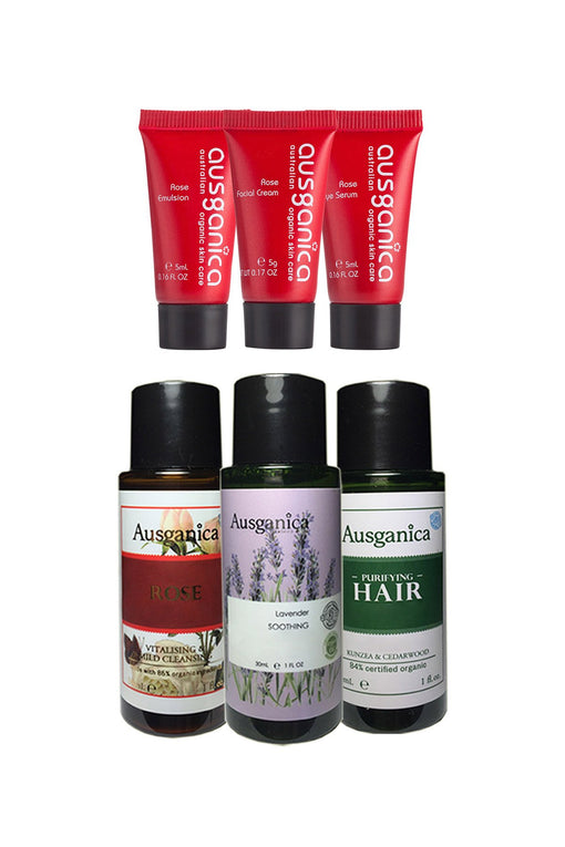 Try Ausganica 6 piece brand sample set of organic hair and skin products